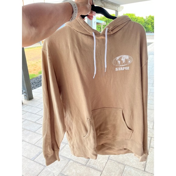 Staple Pigeon Other - Staple Pigeon Streetwear Tan Khaki Globe Graphic Hoodie XL